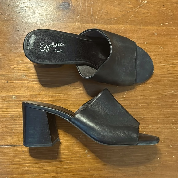 Black Leather Heels - Picture 3 of 4